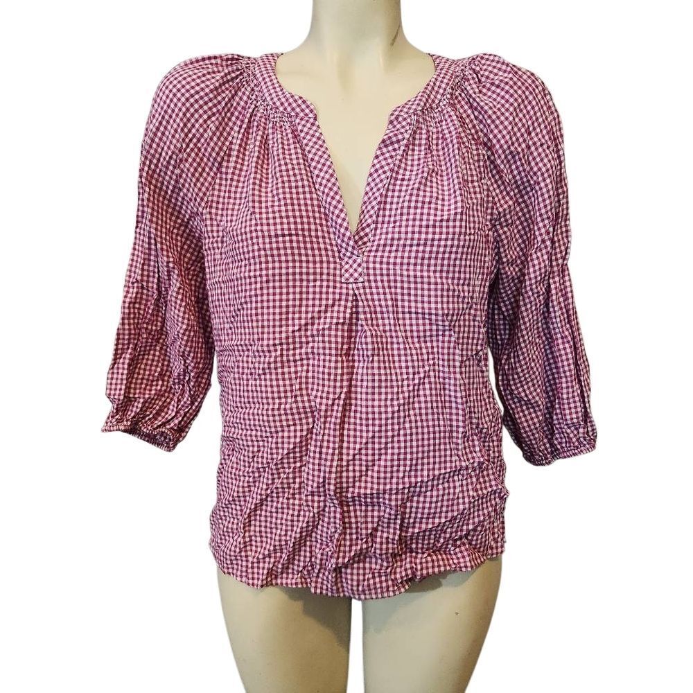 Women's Crown & Ivy Red Gingham‎ Blouse Size Medium